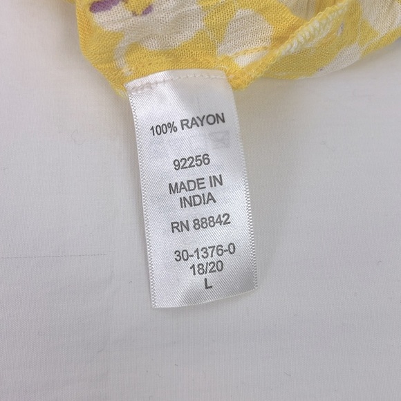 Woman Within New Woman’s 18/20 L Quarter Sleeve Rayon Print Tunic Blouse - Picture 7 of 8